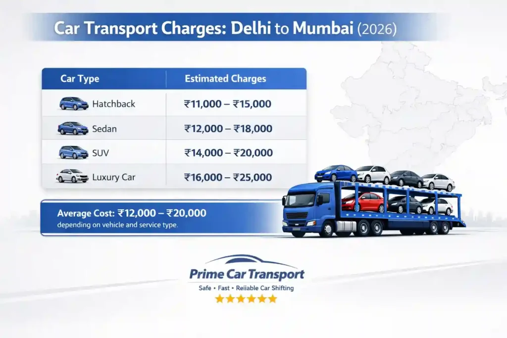car transport cost delhi to mumbai 